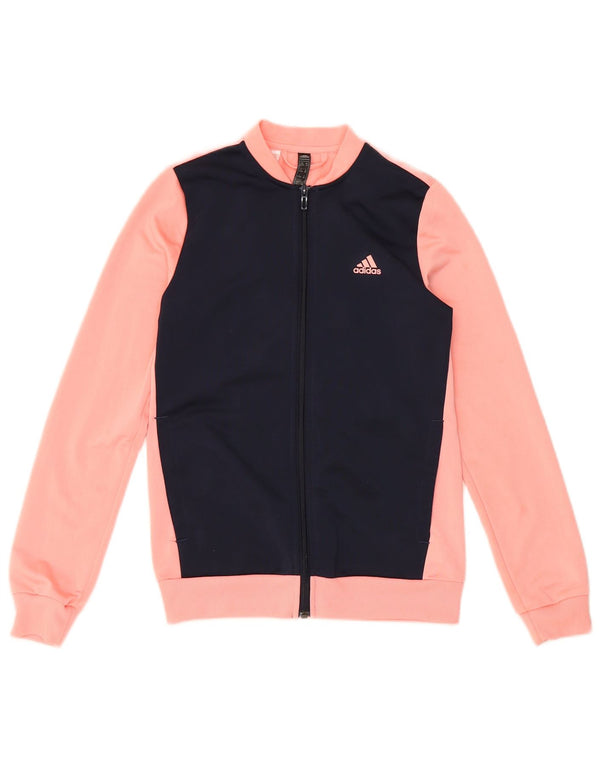 Jaqueta Adidas Meninas Treino Top 13-14 Anos Rosa Colorblock Poliéster