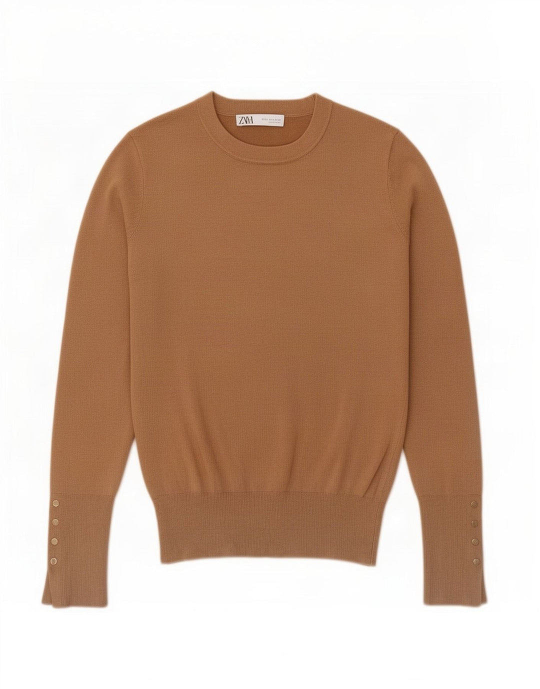 Suéter feminino Zara Regular Fit Jumper Reino Unido 8 Pequeno Marrom
