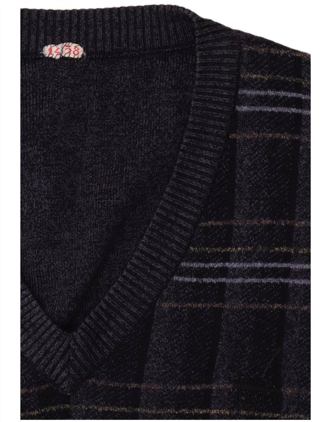 Regata masculina VINTAGE com colete grande azul marinho geométrico