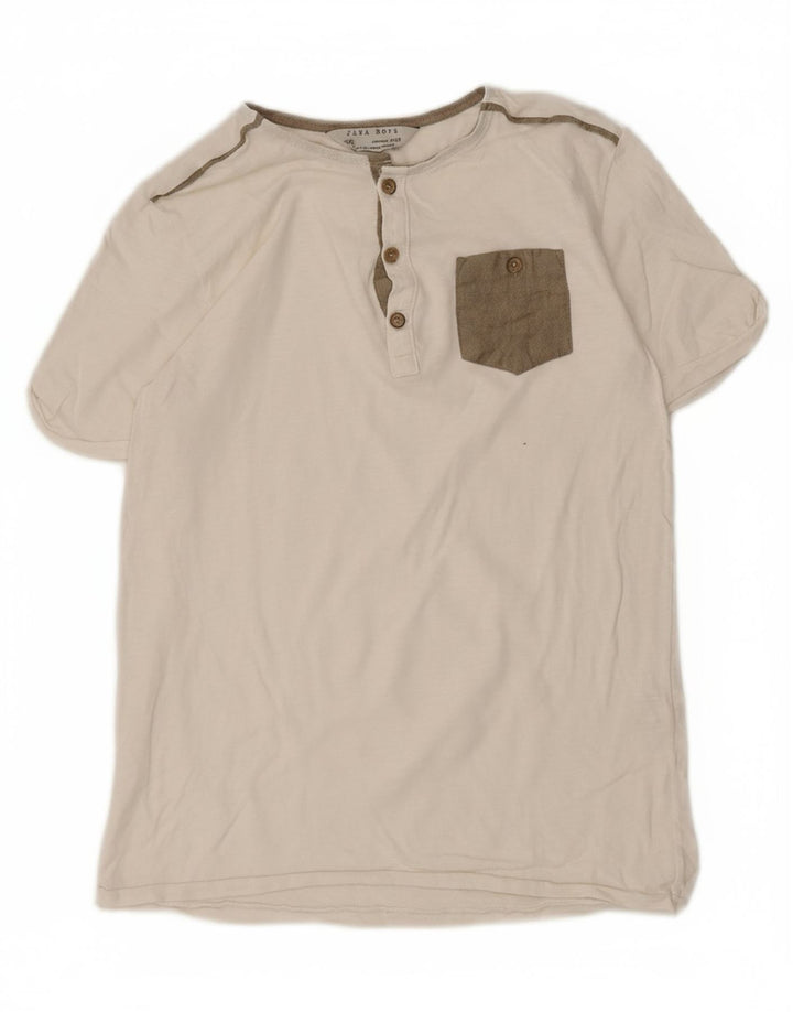 ZARA Boys Camiseta Top 11-12 Anos Algodão Branco