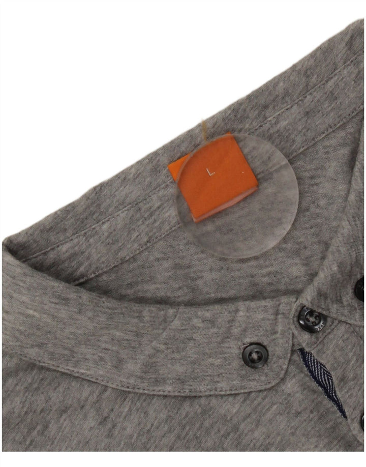 Camisa polo masculina Hugo Boss grande algodão cinza