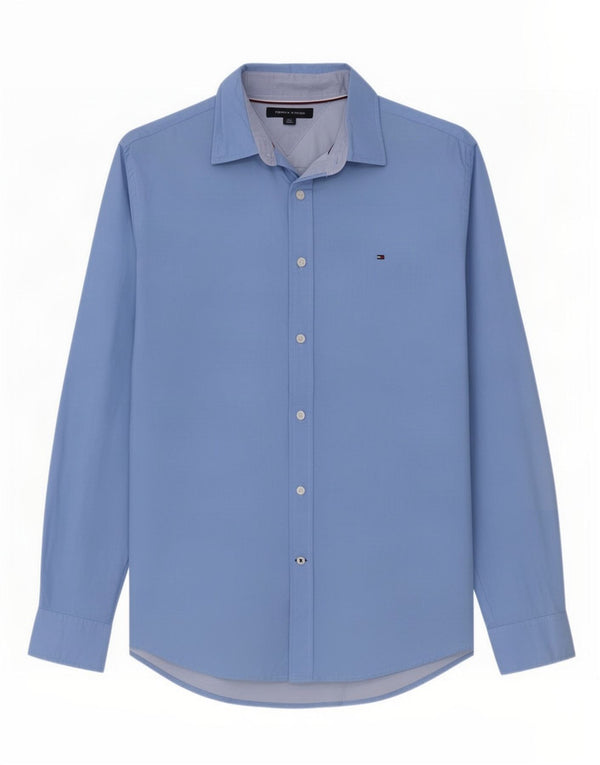 Camisa masculina Tommy Hilfiger grande algodão azul