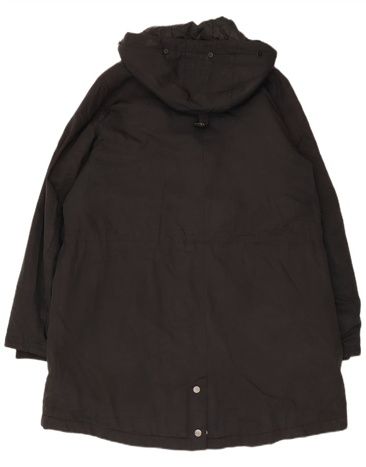 Jaqueta parka feminina com capuz Marks & Spencer Reino Unido 16 grande poliéster preto
