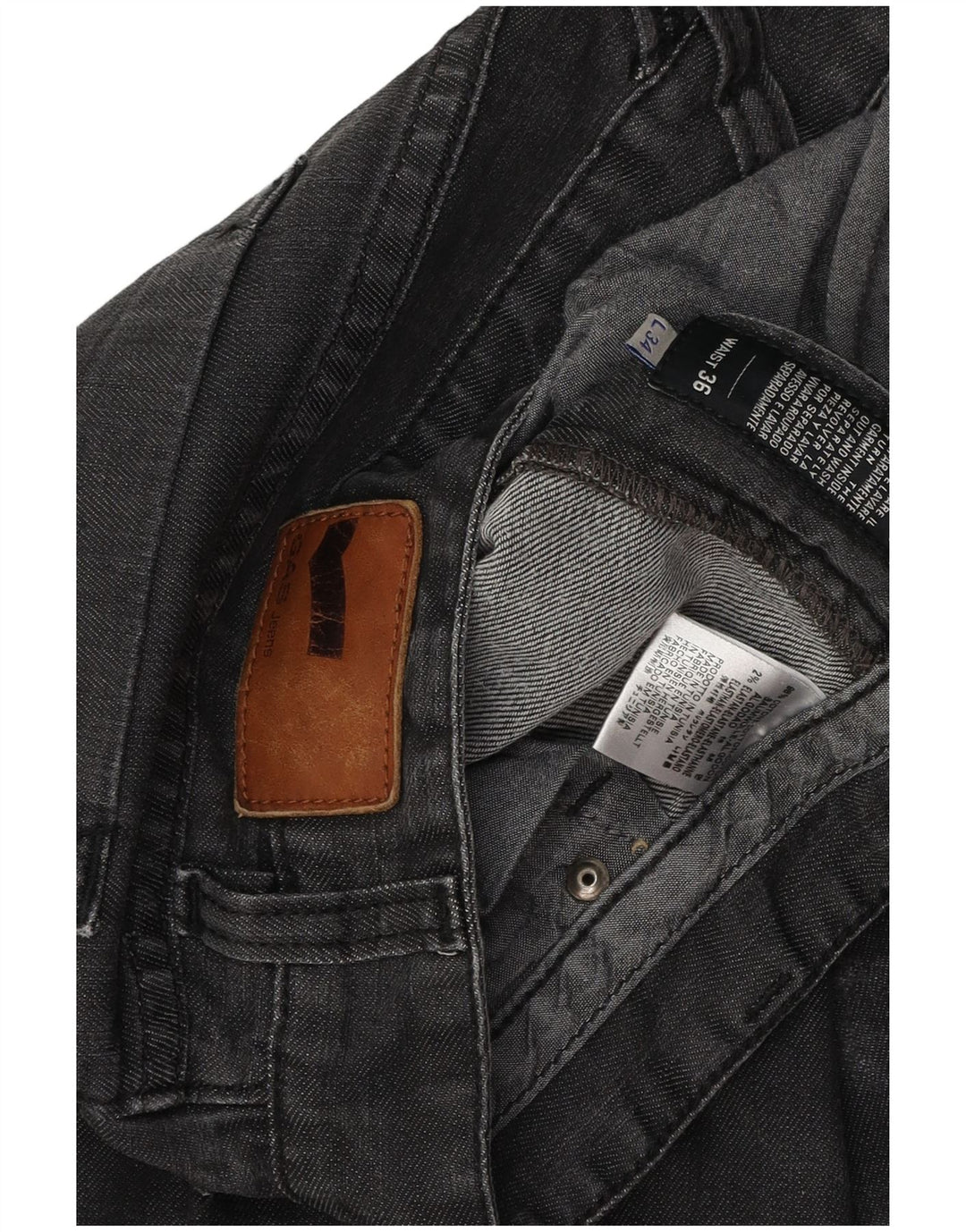 Gas Mens Morris Straight Jeans W36 L30 Cinza Algodão