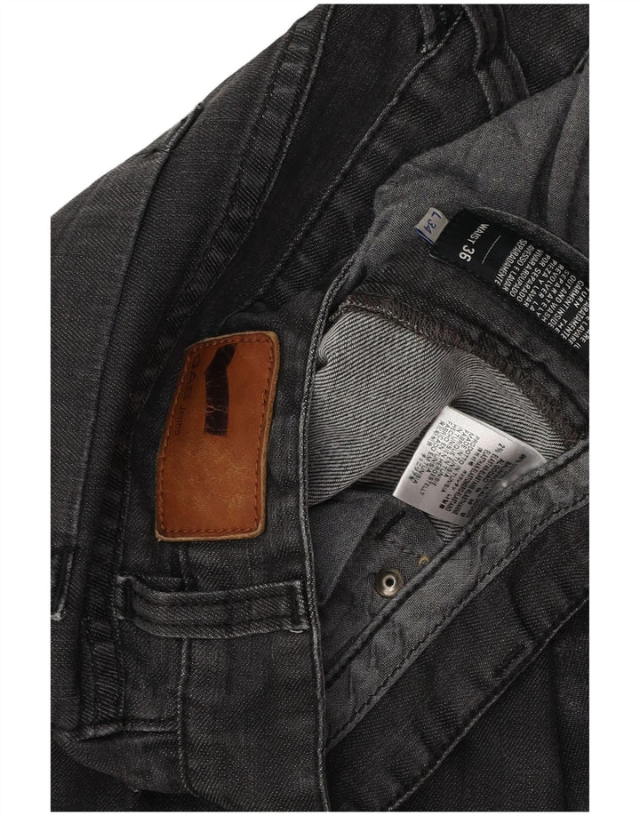 Gas Mens Morris Straight Jeans W36 L30 Cinza Algodão