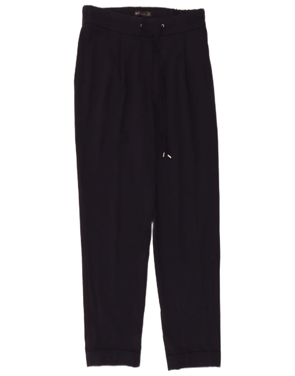 Calça casual feminina Marks & Spencer UK 10 pequena W30 L30 azul marinho