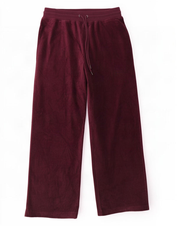 Calça feminina de veludo Marks & Spencer Reino Unido 14 grande Borgonha
