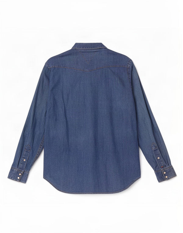 Camisa jeans masculina Tommy Hilfiger XL azul algodão