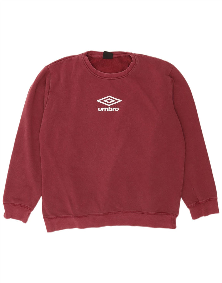 Moletom gráfico masculino Umbro Jumper 2XL Algodão Borgonha