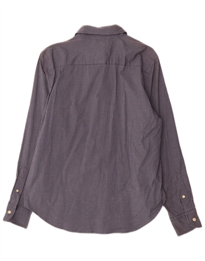 Camisa feminina Ralph Lauren EUA 12 grande algodão xadrez azul marinho