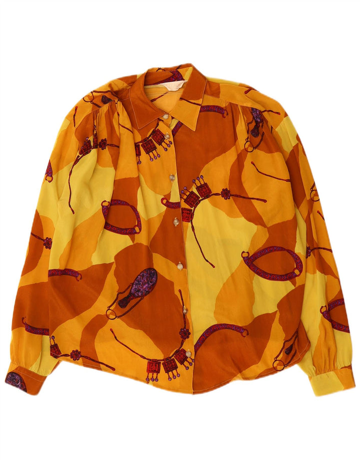 Blusa feminina VINTAGE oversized IT 46 grande bloco colorido amarelo