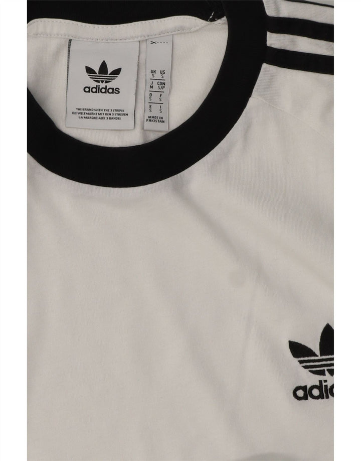 ADIDAS Mens T-Shirt Top Pequeno Branco