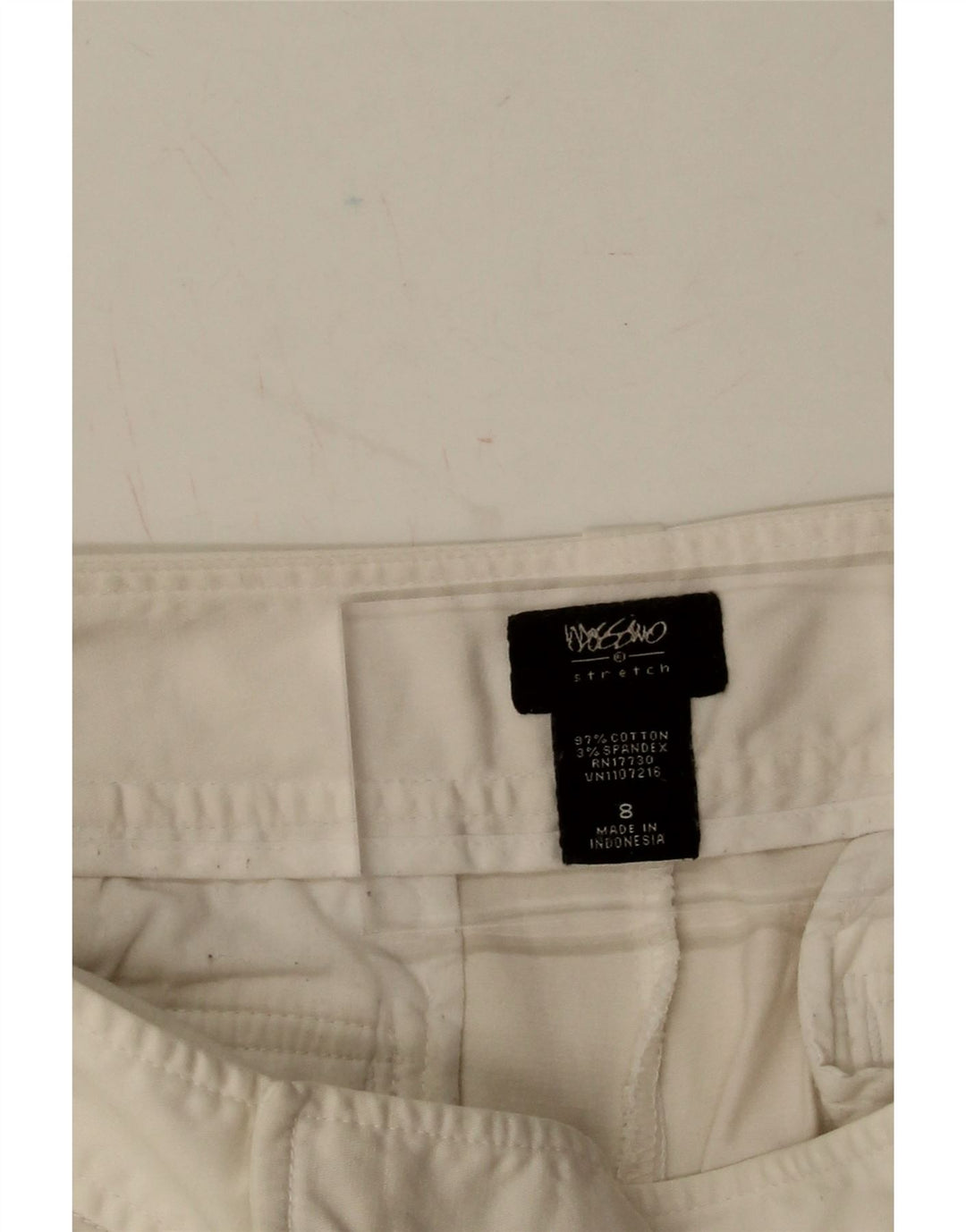 Calça capri feminina MOSSIMO stretch US 8 médio W32 L22 branco