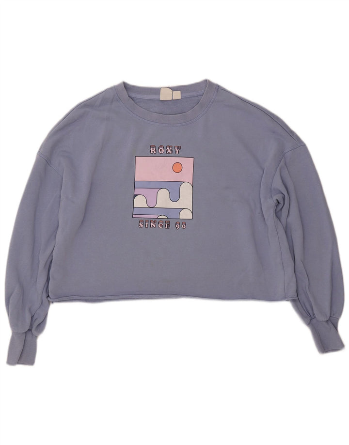 ROXY Suéter feminino oversized com estampa gráfica UK 16 grande azul