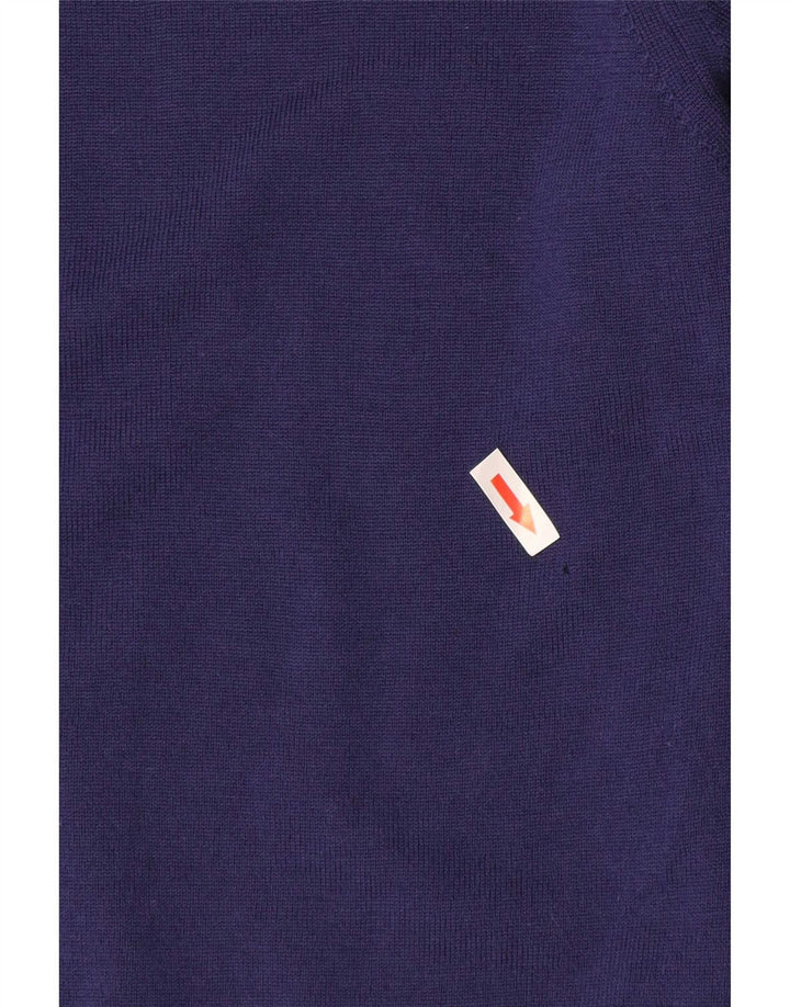 Suéter masculino Zara com decote em V de lã roxa média