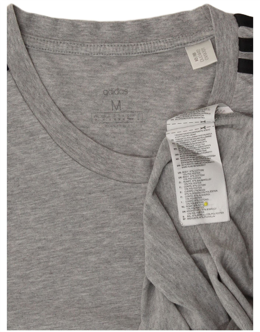 Camiseta masculina ADIDAS Top cinza médio algodão