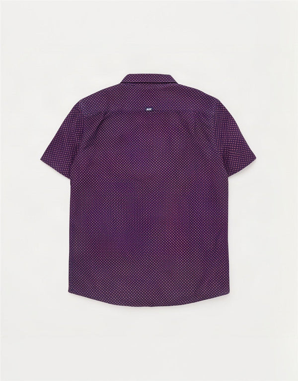 Camisa masculina Superdry Abstract Pattern manga curta 2XL algodão azul marinho