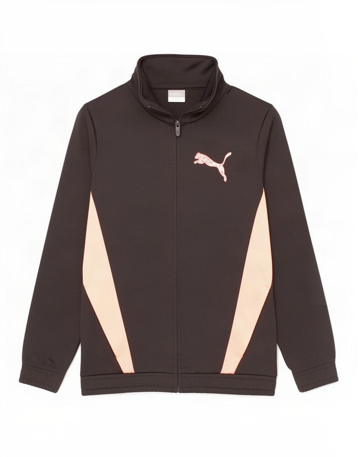 Jaqueta Puma Boys Graphic Tracksuit Top 9-10 Anos Preto Colorblock