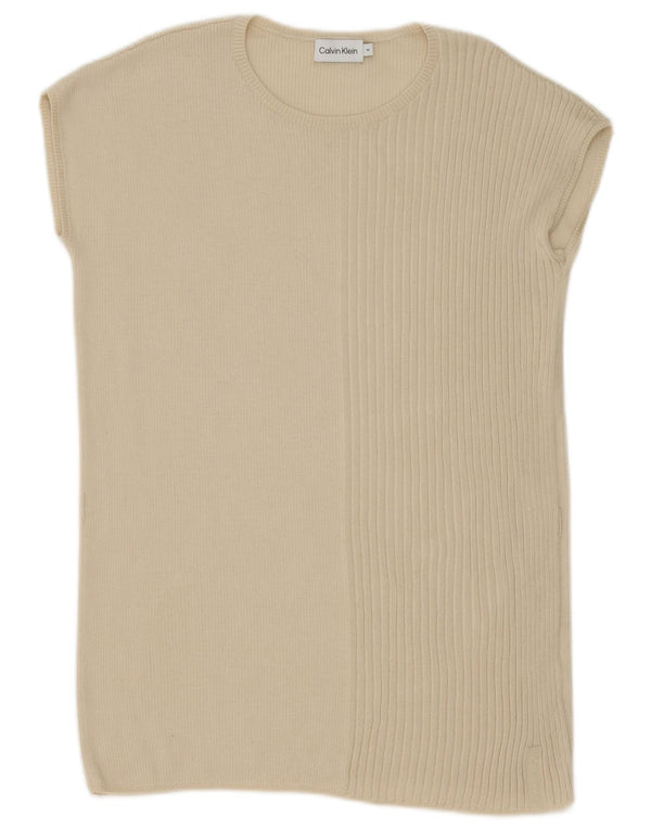 Calvin Klein Regata feminina Longline Vest Reino Unido 14 Médio Bege