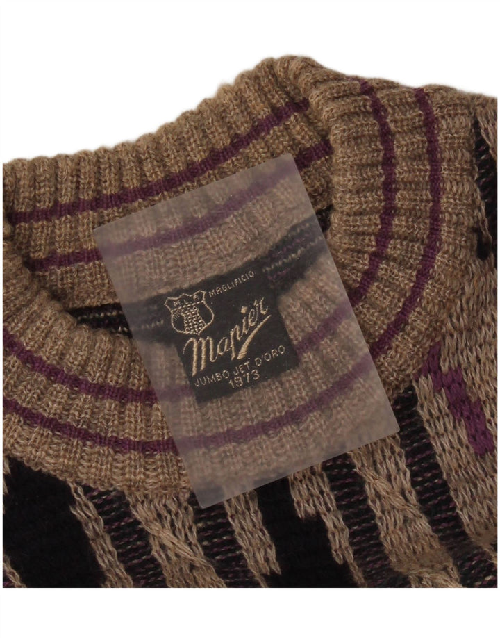 Suéter masculino MAPIER com gola redonda, listrado cinza grande