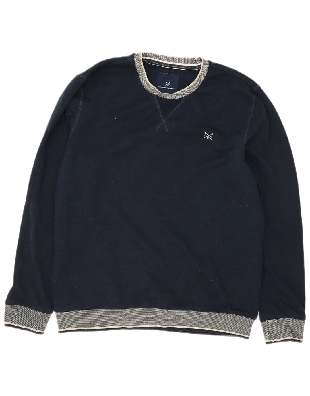 Crew Clothing Mens Moletom Jumper Grande Poliéster Colourblock Azul Marinho