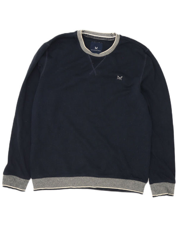 Crew Clothing Mens Moletom Jumper Grande Poliéster Colourblock Azul Marinho