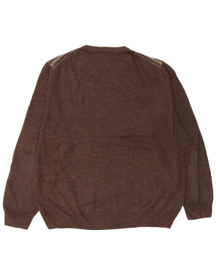 Suéter masculino Dockers com gola redonda XL marrom Fair Isle acrílico