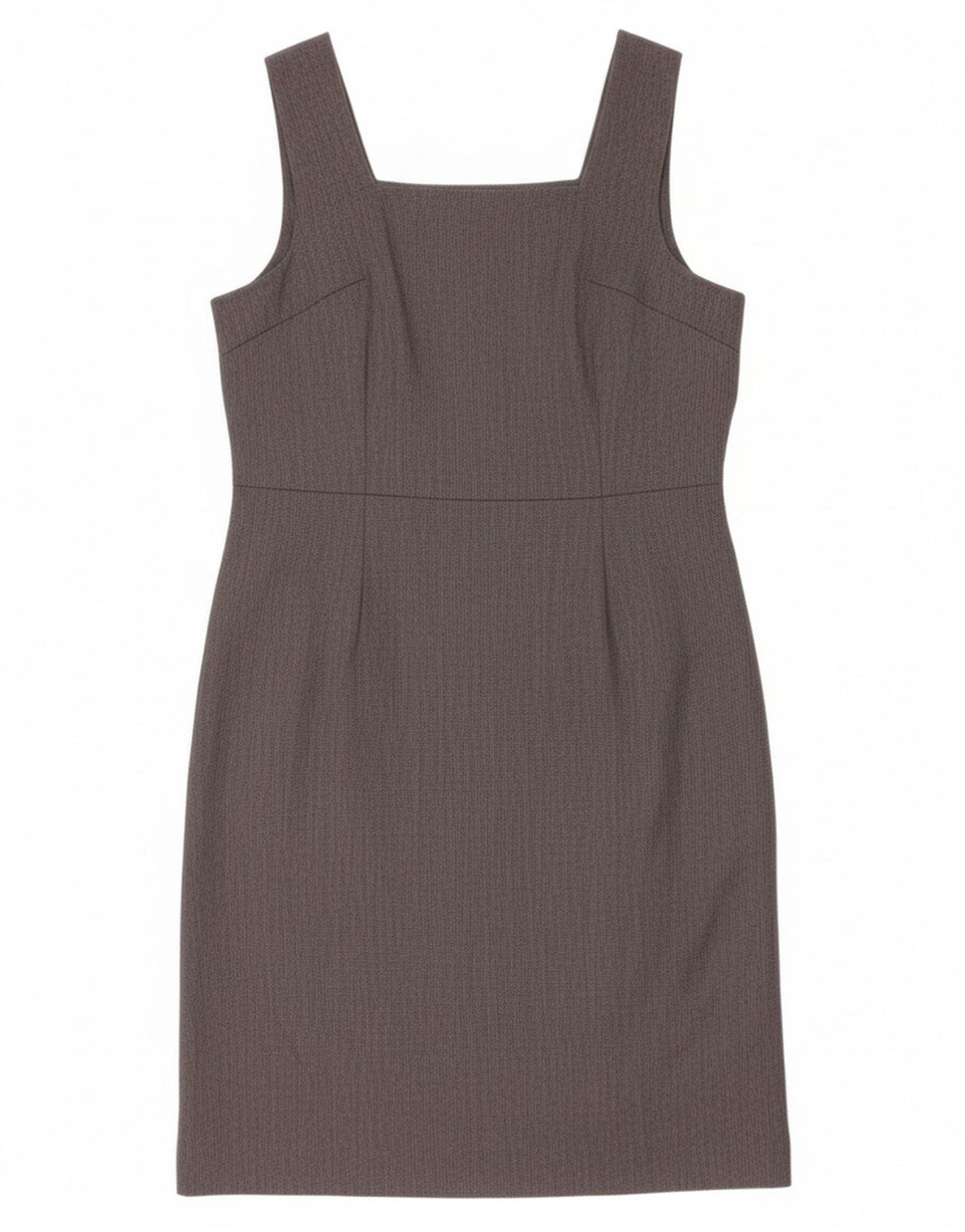 Vestido feminino vintage sem mangas com bainha UK 12 cinza médio