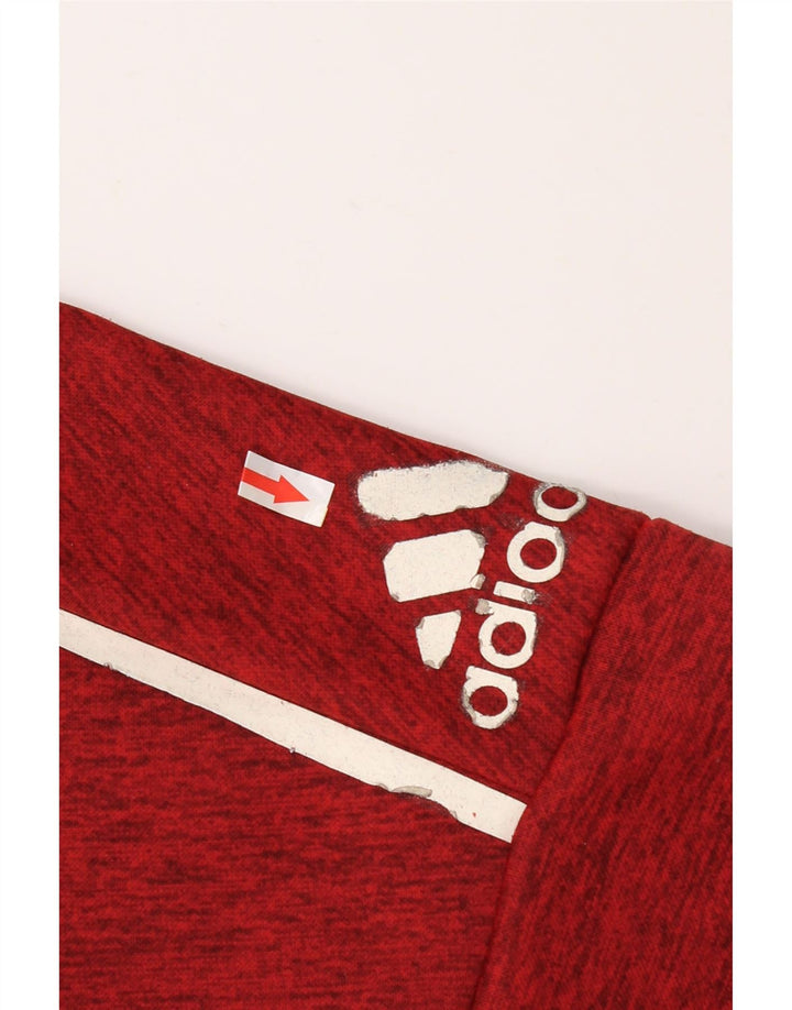Adidas Mens Treino Top Jaqueta Médio Poliéster Manchado Vermelho