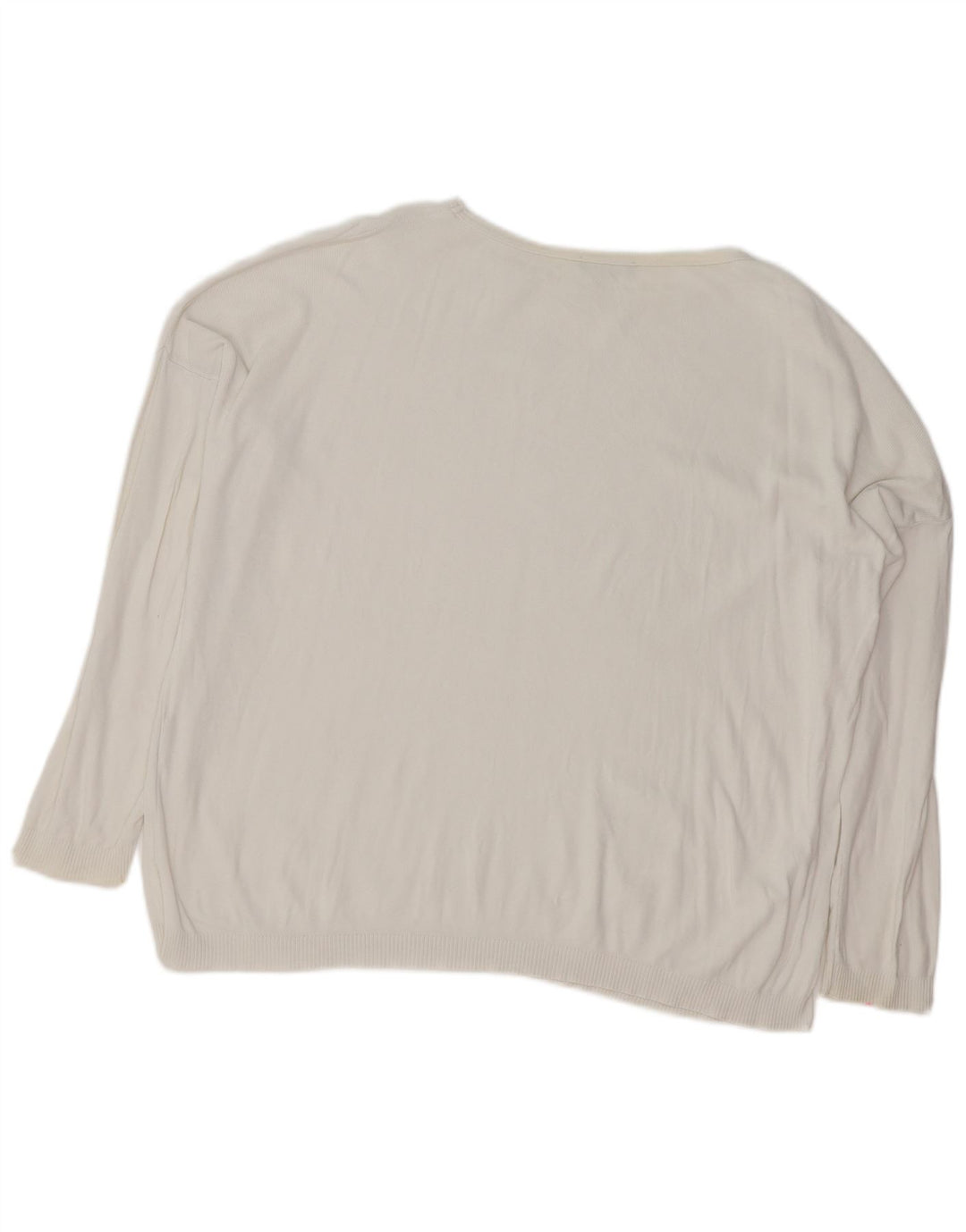 Suéter feminino superdimensionado com gola canoa BENETTON Reino Unido 14 médio branco