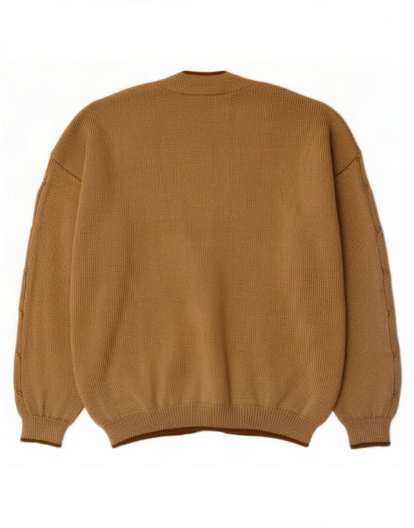 Suéter Cardigan Masculino Vintage Grande Bege