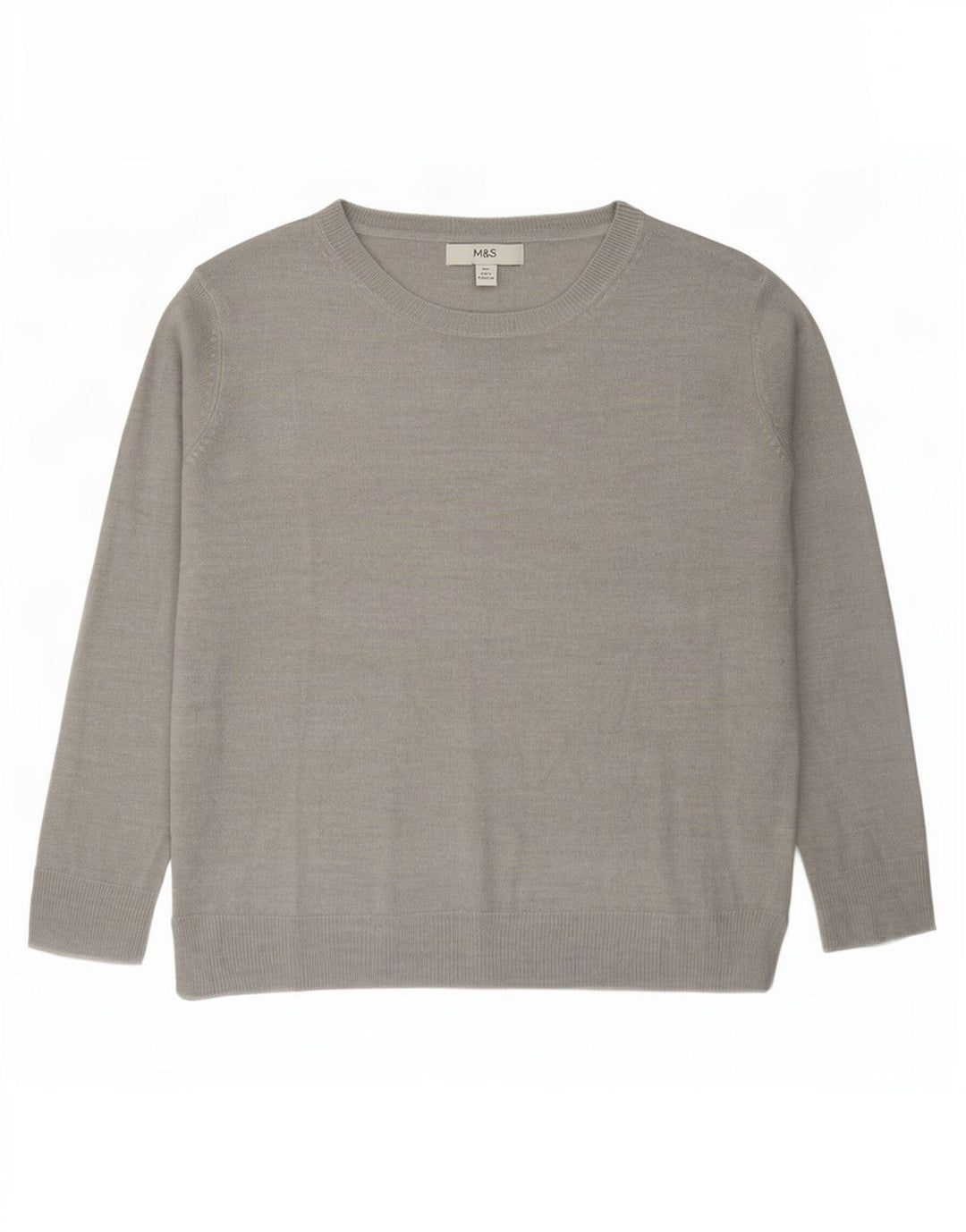Suéter feminino Marks & Spencer grande com gola canoa Reino Unido 10 pequeno cinza