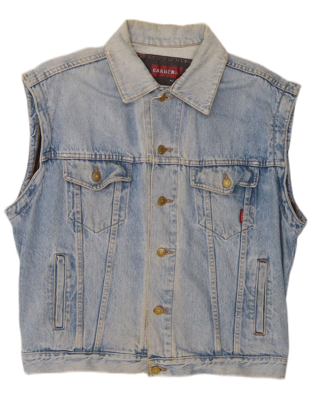 Colete jeans masculino Carrera UK 14 algodão azul médio