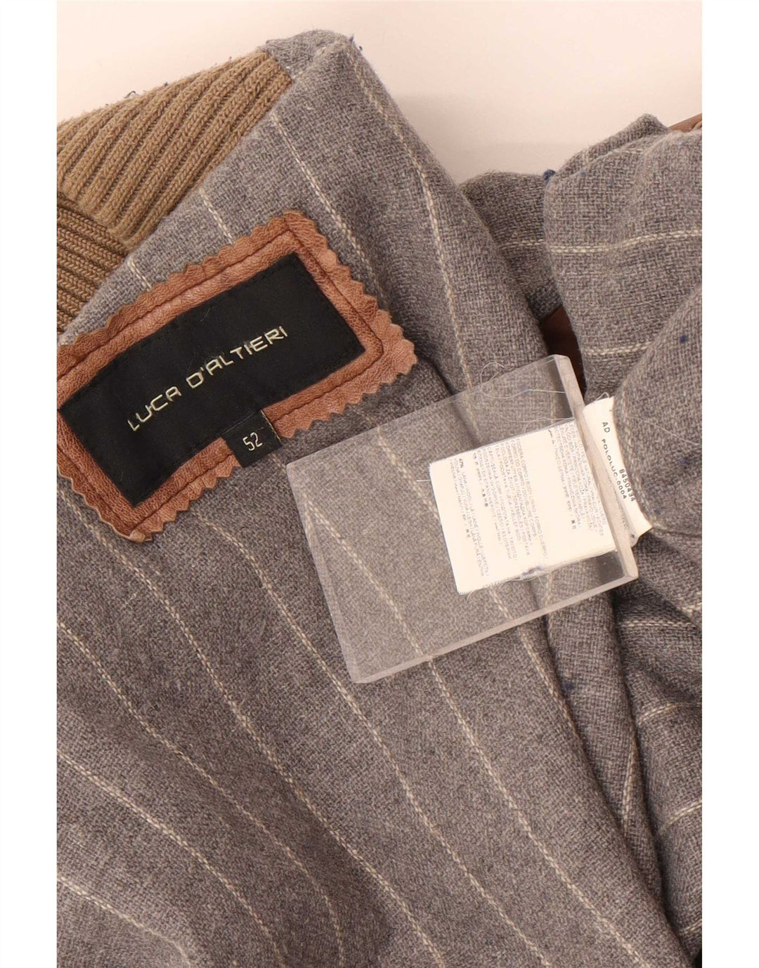 Jaqueta de couro masculina Luca D'altieri IT 52 XL cinza