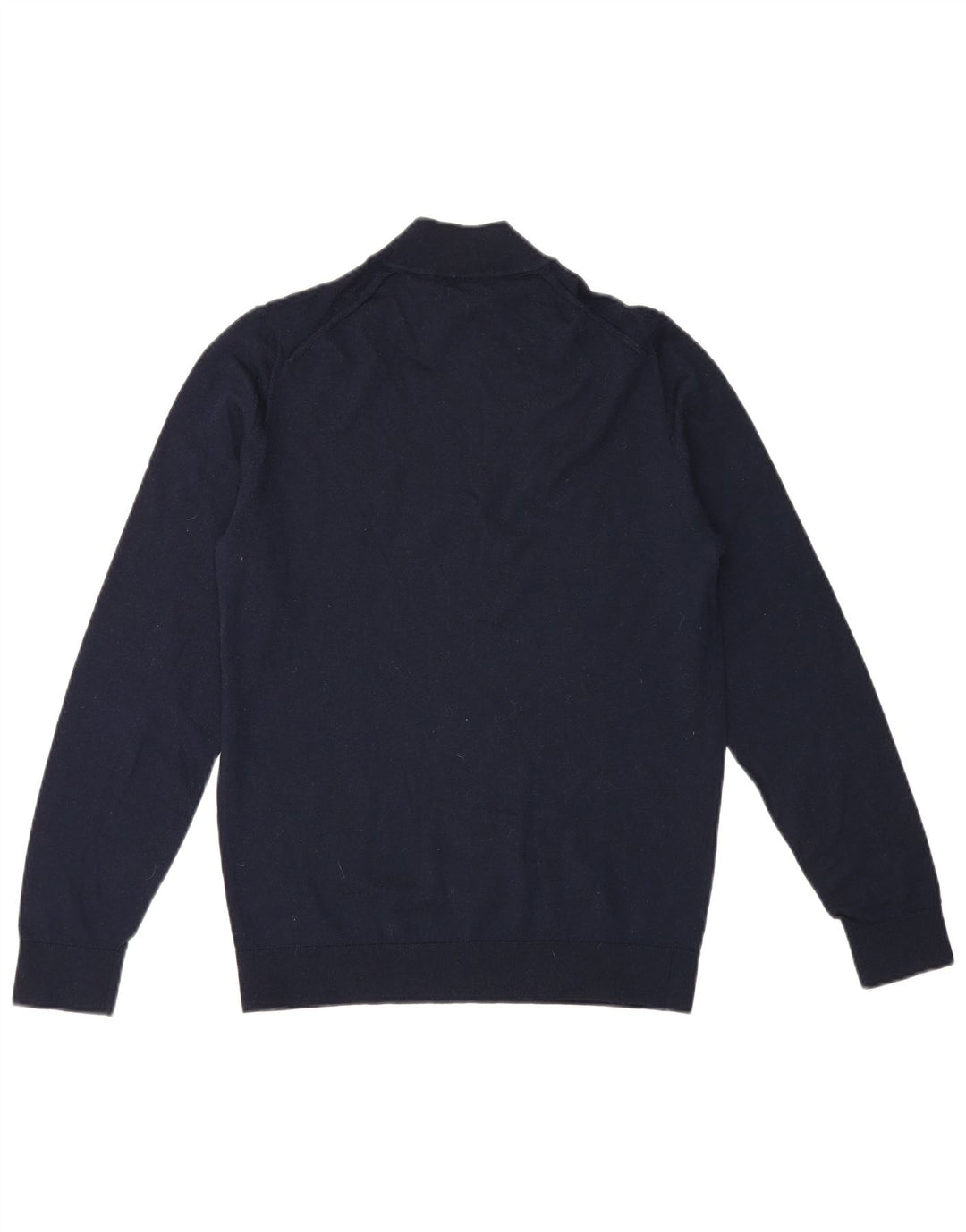 Suéter masculino Massimo Dutti com gola tartaruga, grande lã merino azul marinho