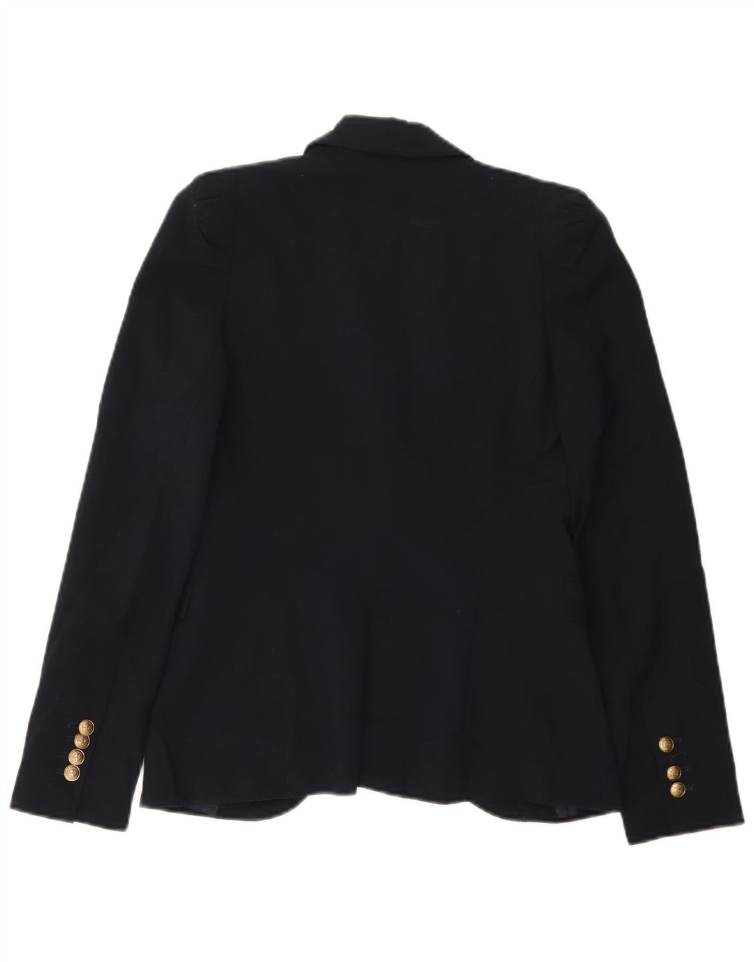 Jaqueta blazer feminina Zara com 1 botão UK 6 XS azul marinho poliéster