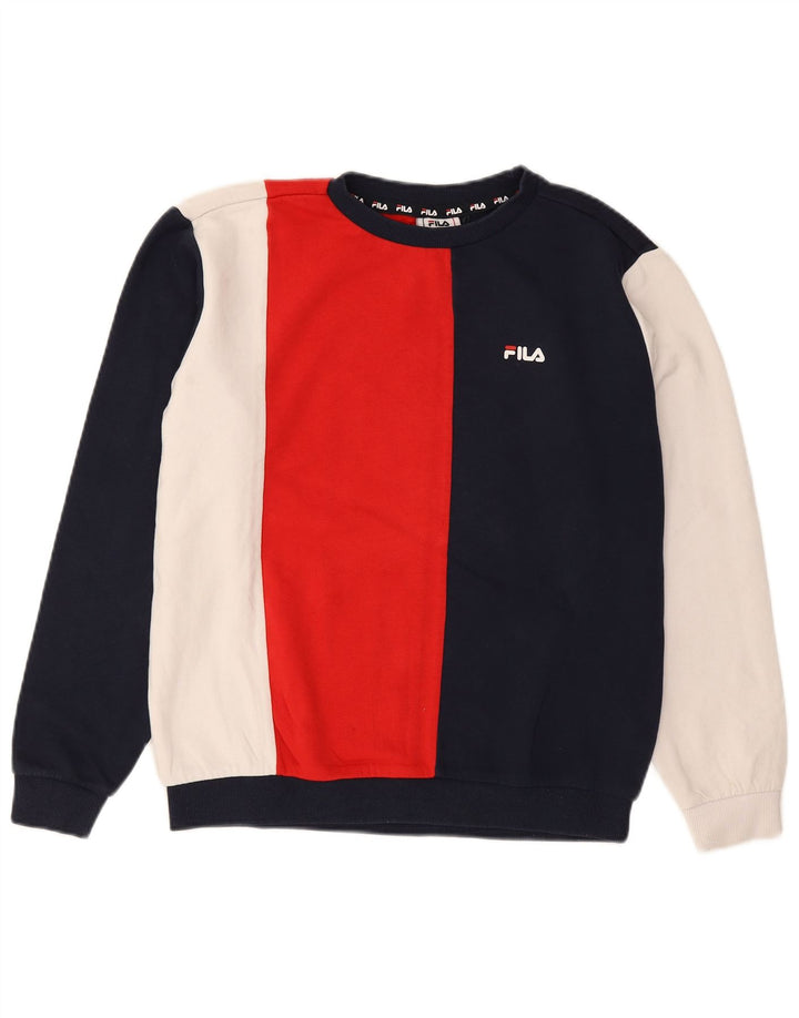 FILA Meninos Suéter Jumper 13-14 Anos Multicolorido Colourblock Algodão