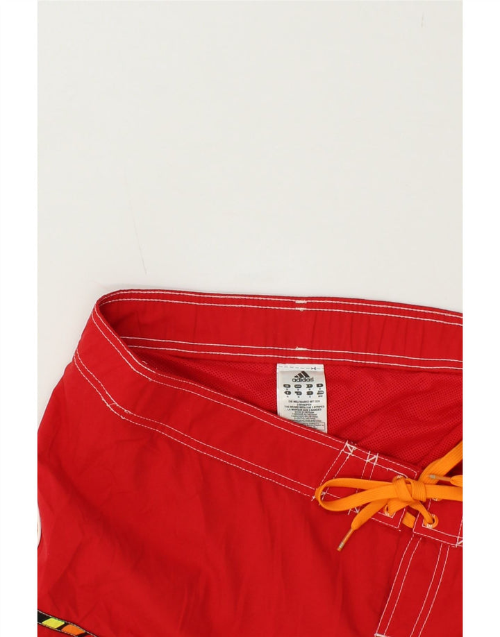 Shorts de natação masculinos ADIDAS em poliéster vermelho médio