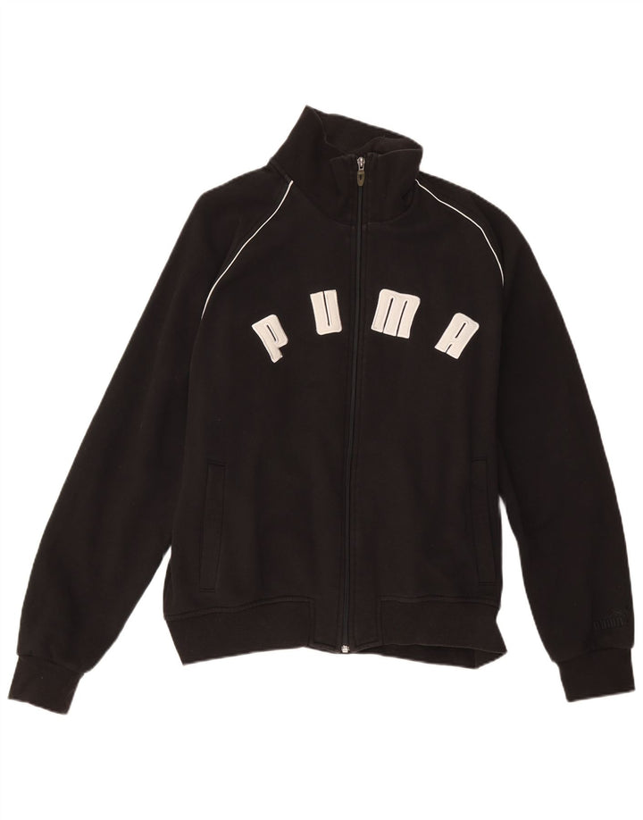Puma Mens Graphic Tracksuit Top Jaqueta Grande Algodão Preto