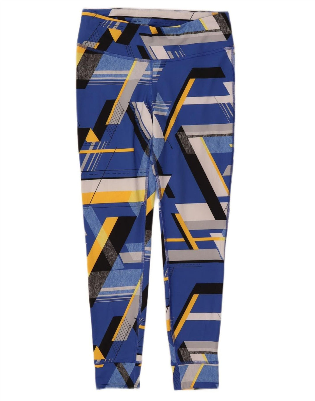 Leggings femininos REEBOK UK 12/14 poliéster geométrico azul médio
