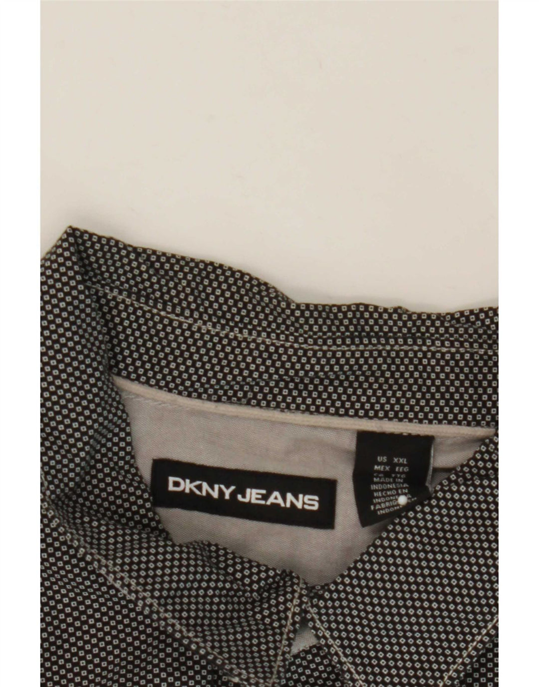 Camisa masculina Dkny 2XL preta geométrica