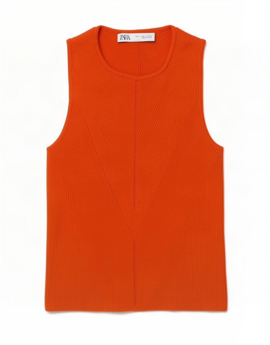 Zara Womens Crop Vest Top UK 10 Pequeno Laranja Viscose