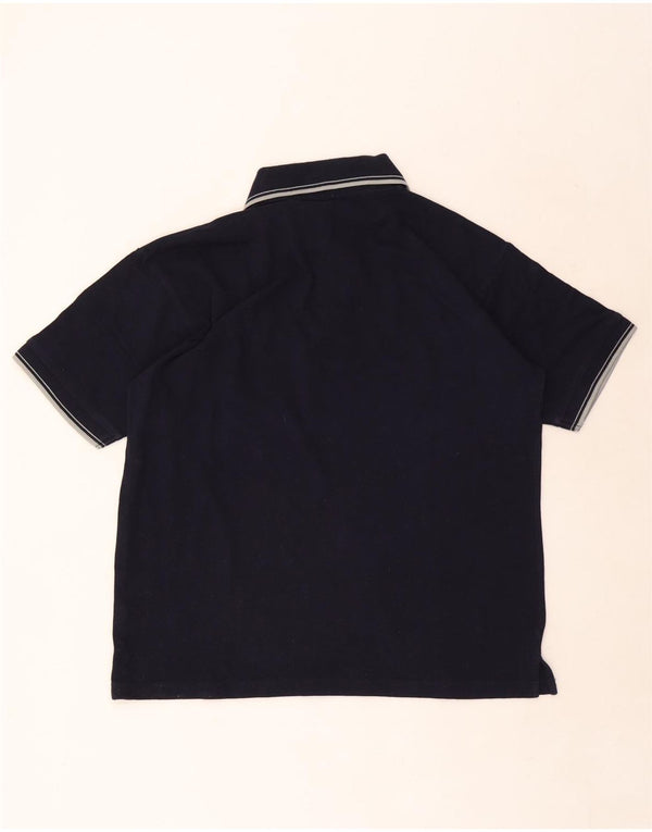 Camisa polo masculina Kappa grande algodão listrado azul marinho