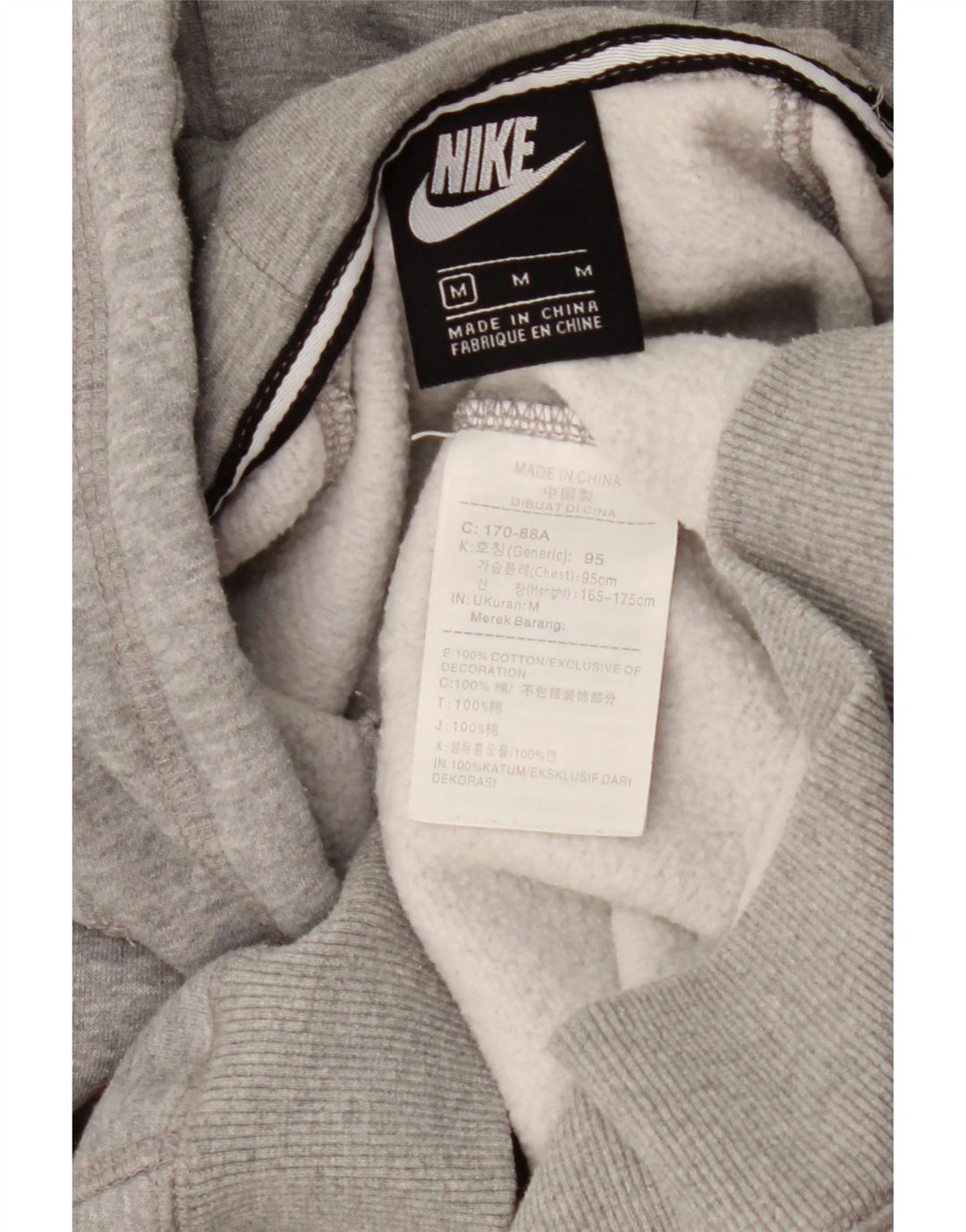 NIKE Mens Graphic Hoodie Jumper Medium Grey Cotton Vintage Nike and Second-Hand Nike from Messina Hembry 