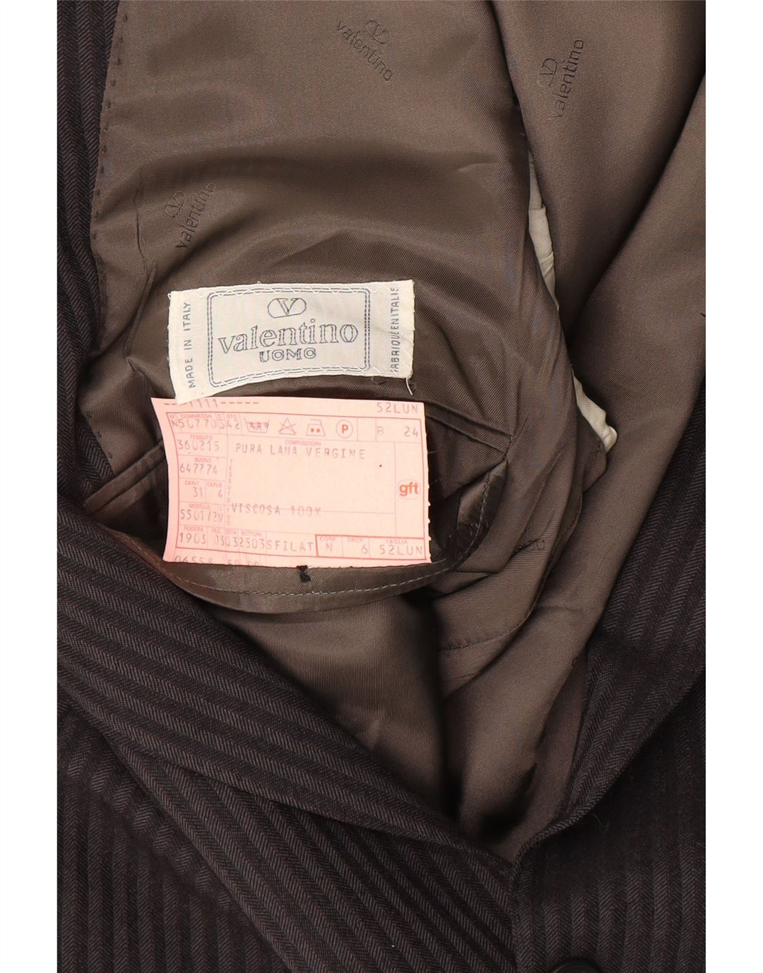 Valentino Jaqueta masculina Longline 2 botões Blazer IT 52 XL cinza risca de giz