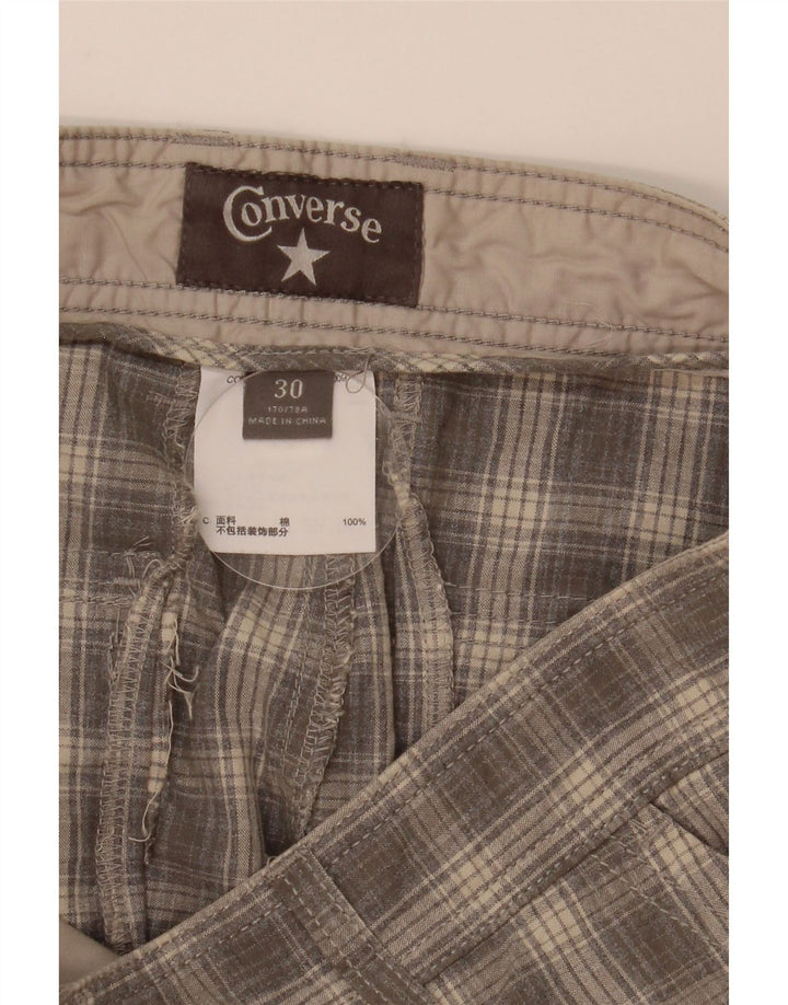 Converse Mens Cargo Shorts W30 Médio Cinza Xadrez