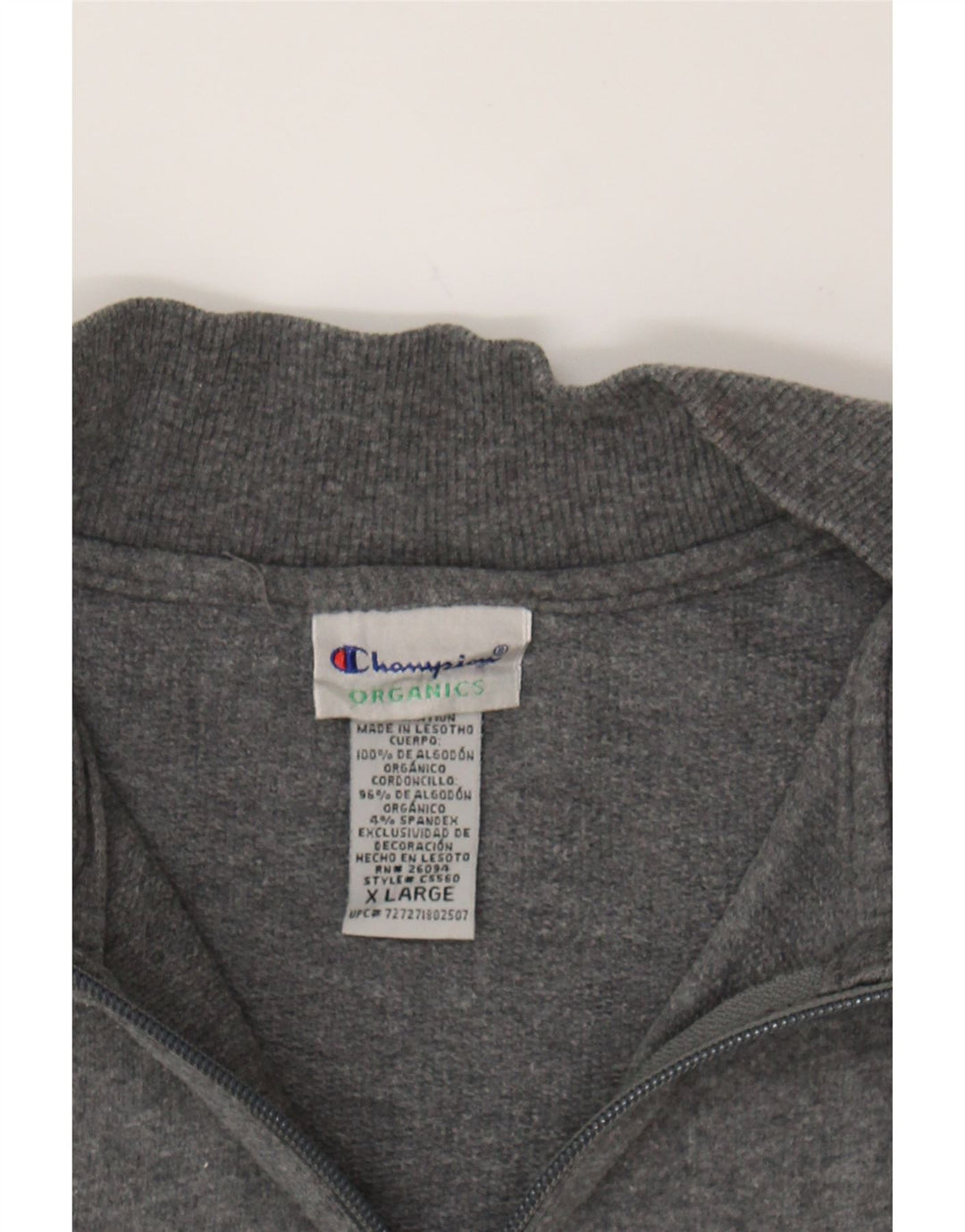 CHAMPION Womens Zip Neck Sweatshirt Jumper UK 18 XL Grey Cotton Vintage Champion and Second-Hand Champion from Messina Hembry 