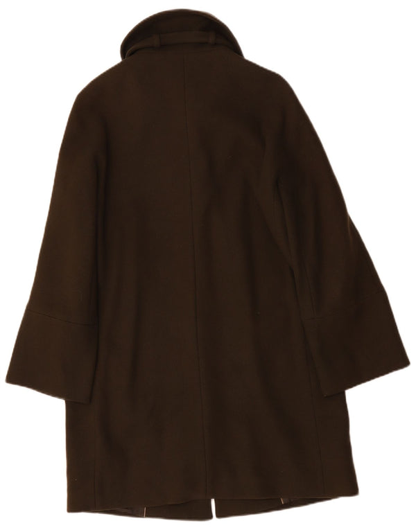 Sobretudo feminino grande Massimo Dutti Reino Unido 10 lã cáqui pequena