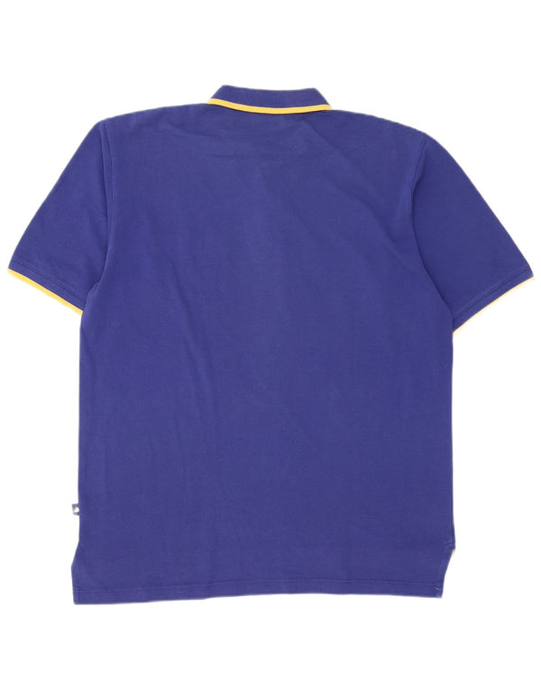 Camisa polo masculina Adidas UK 42/44 grande algodão azul marinho