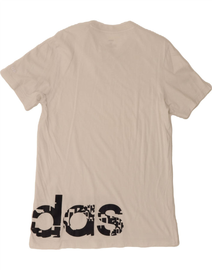 ADIDAS Mens Graphic T-Shirt Top Medium White Cotton Vintage Adidas and Second-Hand Adidas from Messina Hembry 